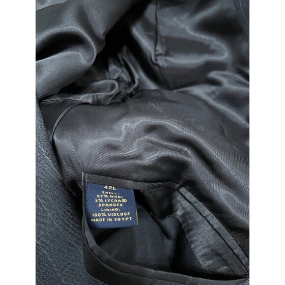 Brooks Brothers 346 Blazer Mens 42L Gray Stretch Wool Pinstriped Sport Coat - Picture 5 of 6